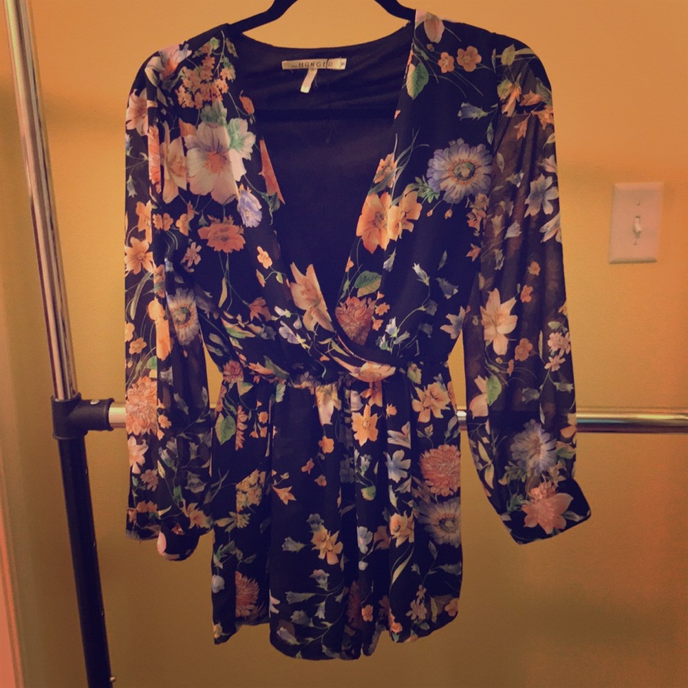 Floral long sleeve but light romper